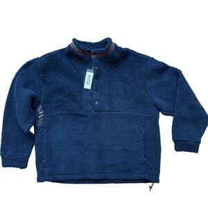 NWT Alpine Design Women's 1/4 Snap Sherpa Pullover - Vintage Blue